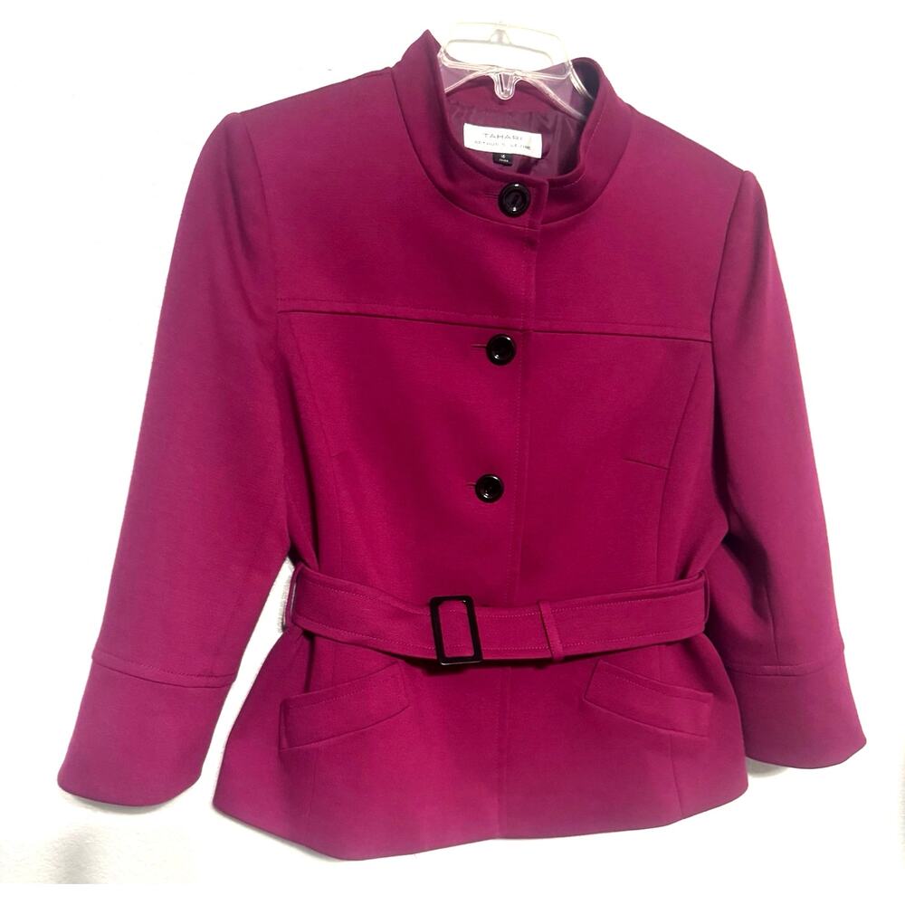 Tahari Arthur S. Levine Blazer Jacket Sz 16 Magenta Pink Tailored High End Chic - Picture 2 of 8